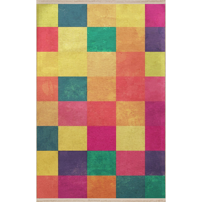 Tapis en polypropylène à motif écossais Senikka, Rectangle 2 pi 7 po x 9 pi 10 po