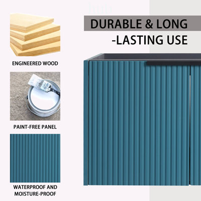 Meuble-lavabo mural de 48 pouces avec 3 portes à fermeture en douceur, grand espace de rangement et design élégant pour salles de bains modernes.