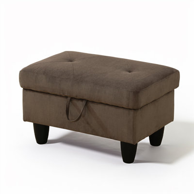 Keevha 28.5''Wide Rectangle Solid Colour Storage Ottoman