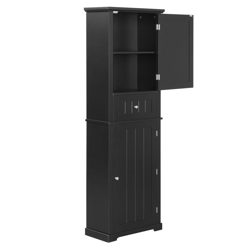 Armoire à linge standard autoportante Emmarie, Noir
