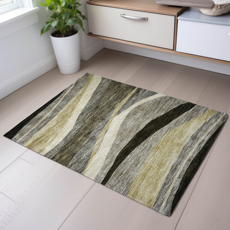 Premium Machine Washable Wayne AMF1098 Swirls Rug