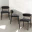 Ensemble de 2 chaises d'appoint en tissu noir et finition noire-463044764