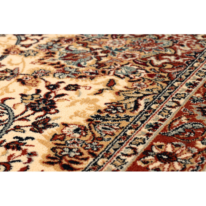 Dhrampla Oriental Wool Area Rug, Beoge/Red, Rectangle 200 x 300cm