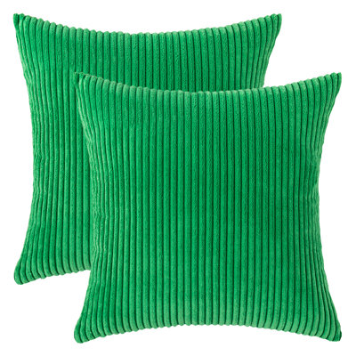 Striped Cotton Blend Reversible Pillow Cover