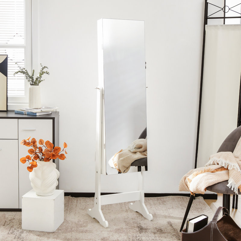Wanetta Freestanding Jewelry Armoire, White