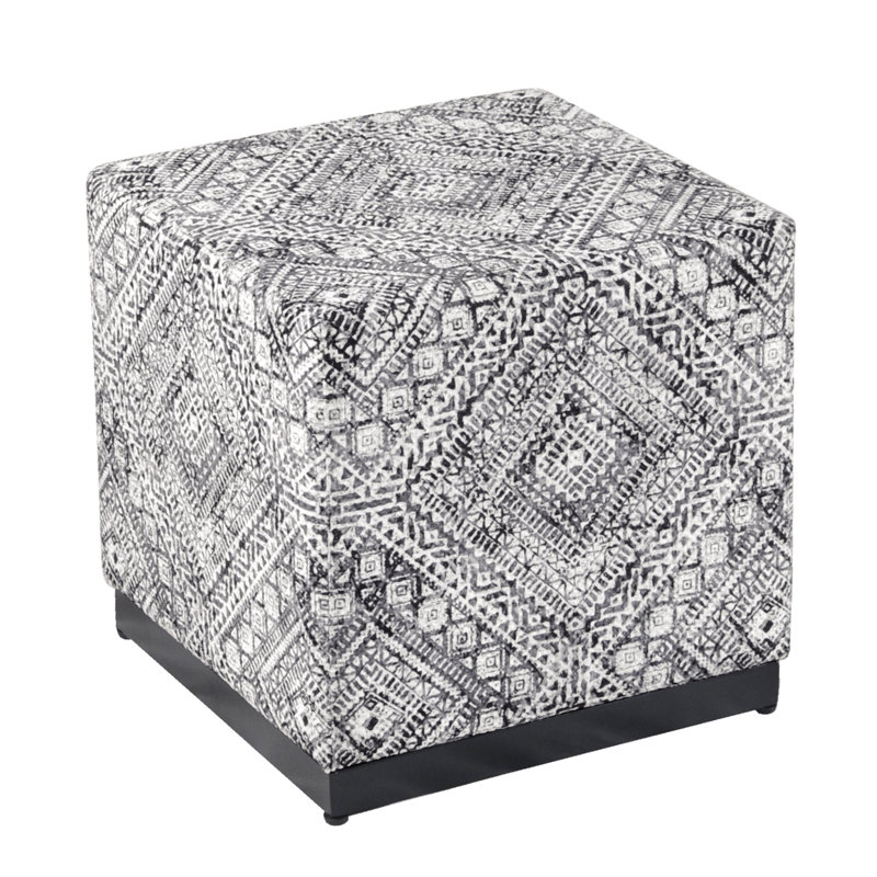Repose-pieds Ameenah, Velours, Gris / noir