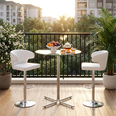 36" Contemporary Ronud Counter Height Bistro Table with Metal Base