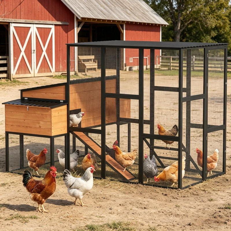 Cage pour animaux spacieuse avec espace de vie multizone