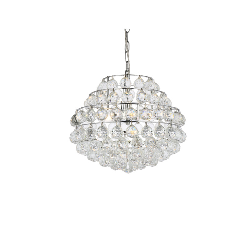 Kieron 3 - Light Unique/Statement Pendant, Chrome, 75" H x 16" W x 16" D