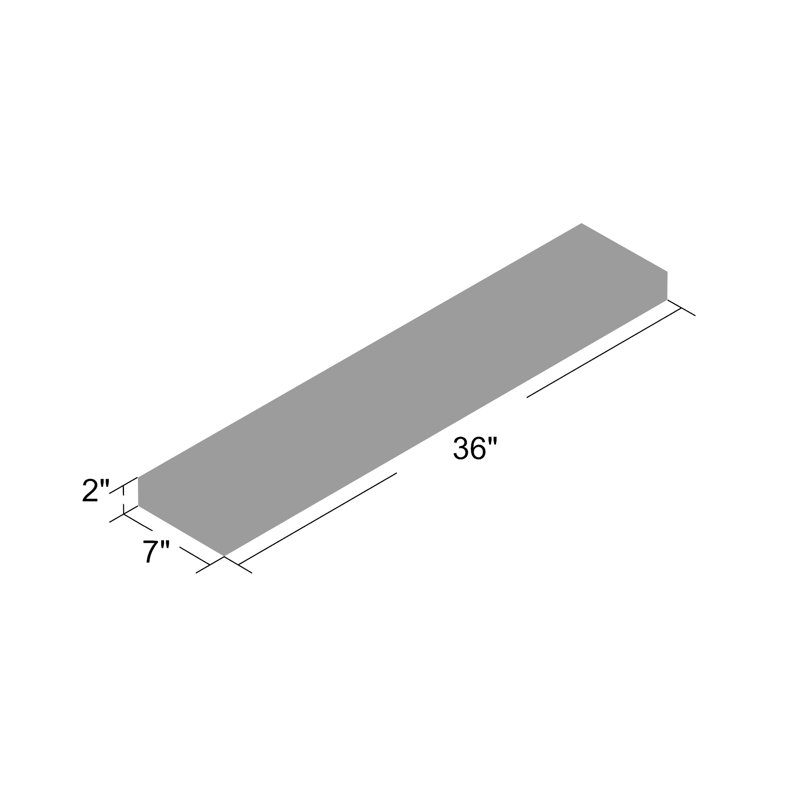 Joao 2 Piece Solid Wood Floating Shelf, 2" H x 36" W x 7" D, White Washed