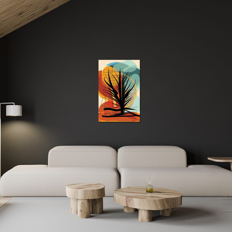 Arbre au coucher du soleil africain, reproduction sur verre acrylique, H 24 po x l 16 po x P 0,25 po