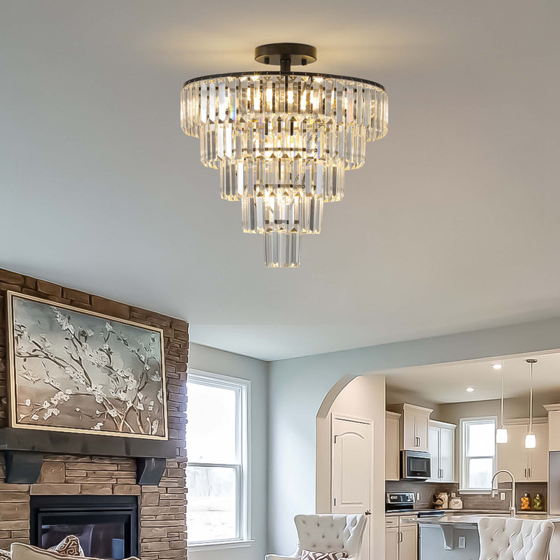 Large crystal chandelier, modern style chandelier, Black