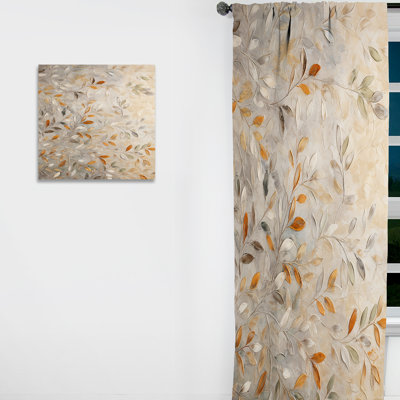 Beige Botanical Impressions I - Rideau abstrait occultant Abstract Botanicals - 1 panneau
