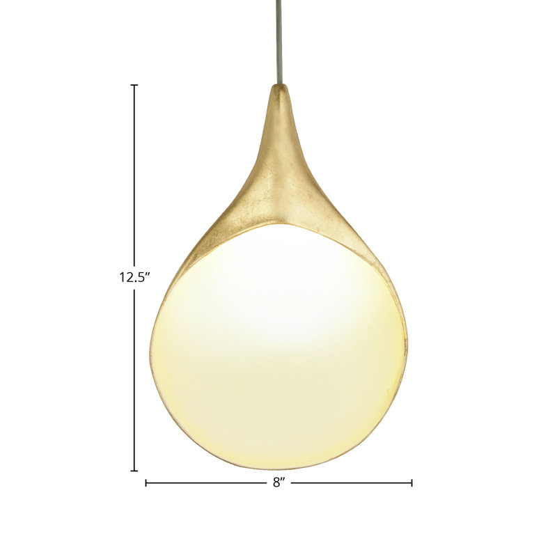 Nove Ceramica 1-Light Pendant, 12.5" H x 8" W x 1.75" D, Gold
