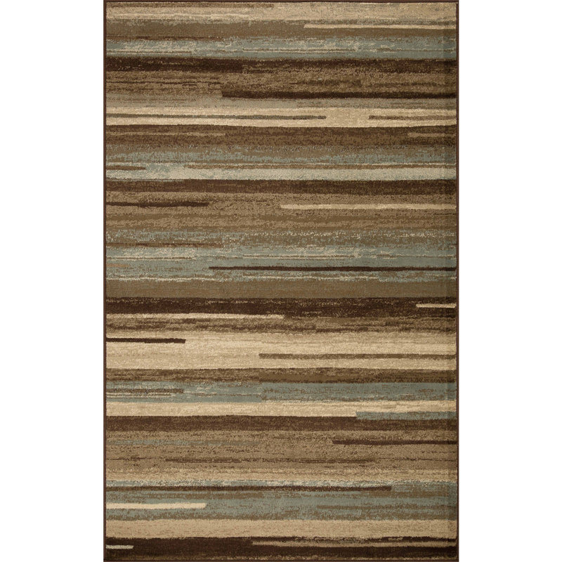 Contemporary Stripes Abstract Lines 100% Polypropylene Indoor Area Rug or Runner, Rectangle 4' x 6'
