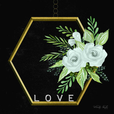 " Geometric Hexagon Muted Floral "