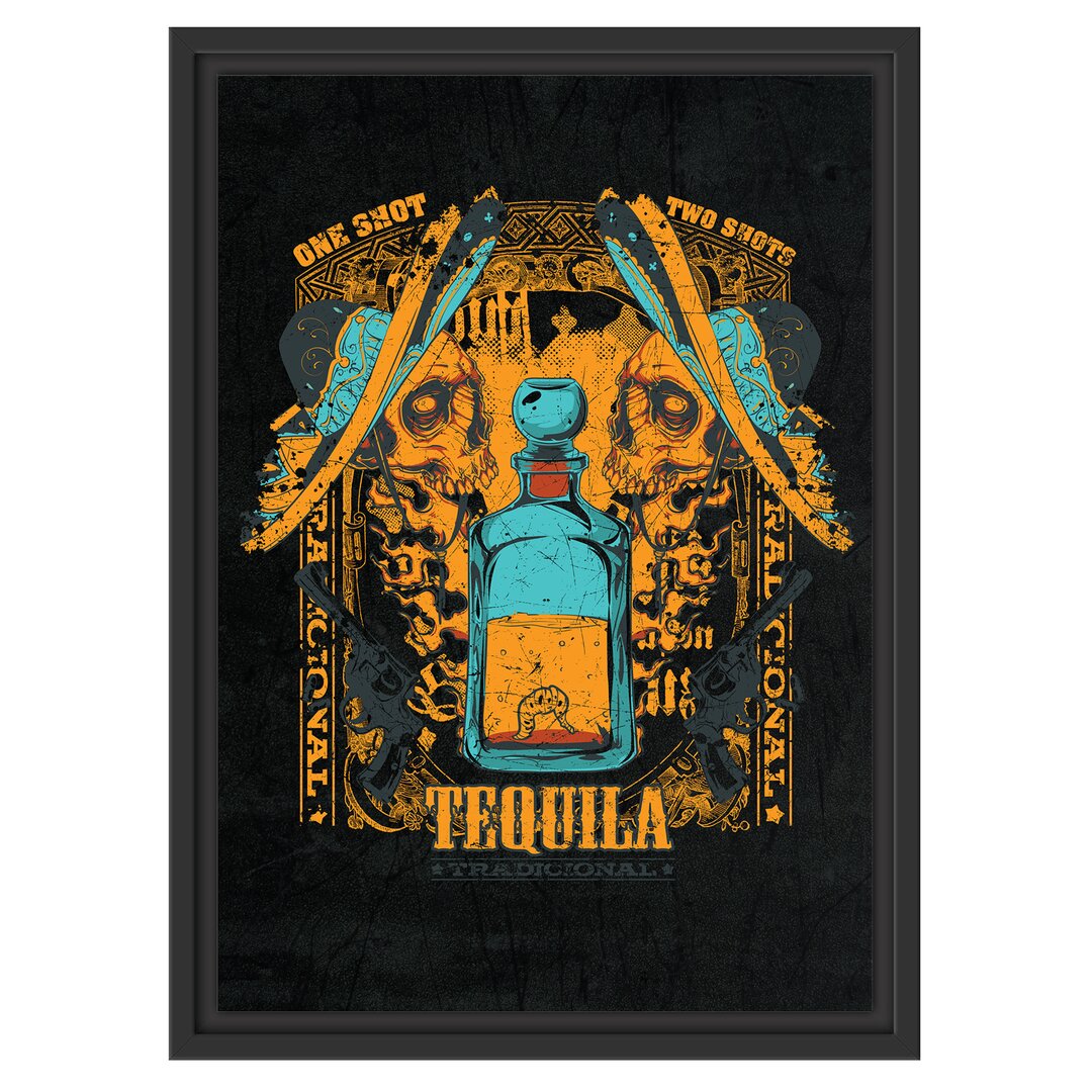 Gerahmtes Wandbild Tequila duel black