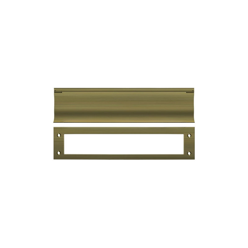 13" x 3" Brass Mail Slot, Antique Brass