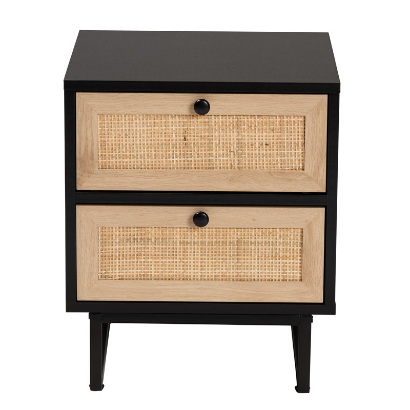 Asleigh 15.7'' W 2-Drawer Nightstand in Espresso Brown