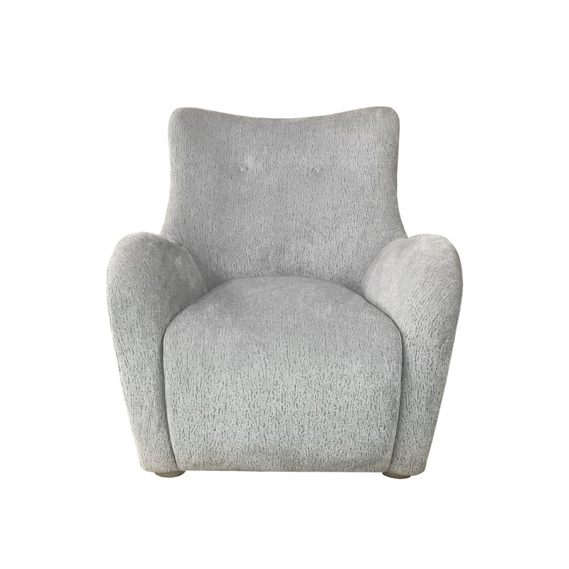 Chaise pivotante en tissu de couleur zinc recouverte de gris, conception transitionnelle, l 33 po x P 36 po, H 73 po, hauteur, largeur, profondeur, conception