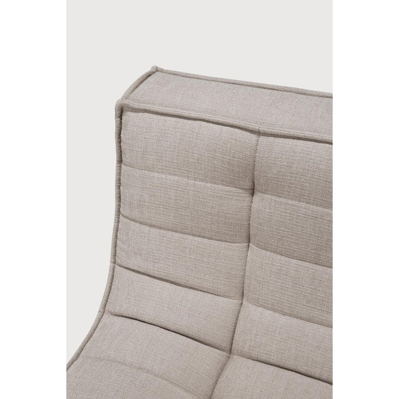 N701 Modular Sofa Set - Combo Left - 1 Seater + 2 Seater + 90° Square Corner, Ecru Cotton Blend