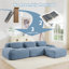 Luxury Corduroy L-shaped Sofas, No Assembly, Ergonomic Design For Home