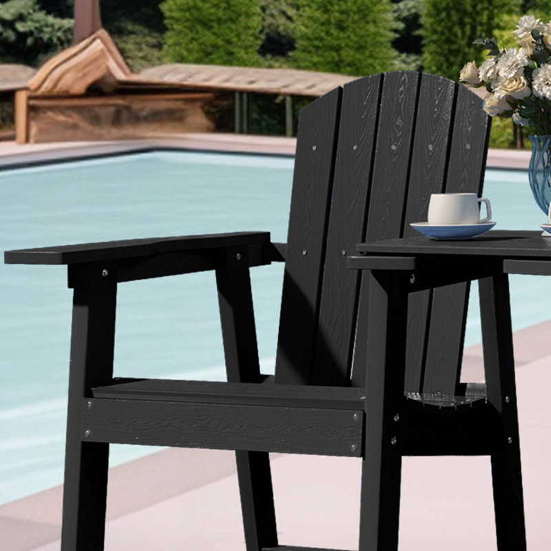 Chaise Adirondack en plastique / résine Pasquale, Noir
