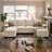 122" Waterproof Chenille U-shape Sofa With Collapsible Table, 4-seat Sectional Upholstered Couch With Two Ottomans For Living Room, Apartment-1475074980