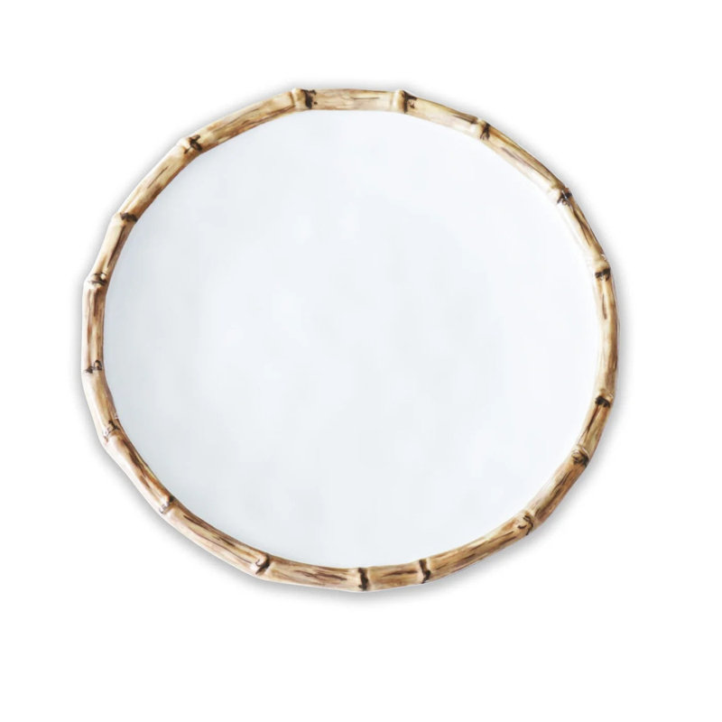 Vida Melamine Salad/Dessert Plate, White/Natural