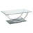 Insco Rectangular Coffee Table with Glass Top in Clear and Chrome