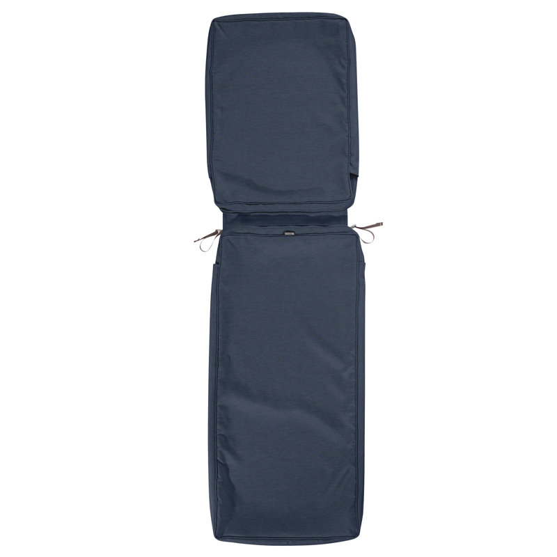 Pina Water-Resistant Patio Chaise Lounge Cushion Cover, Heather Indigo, 3" H x 74" W x 23" D