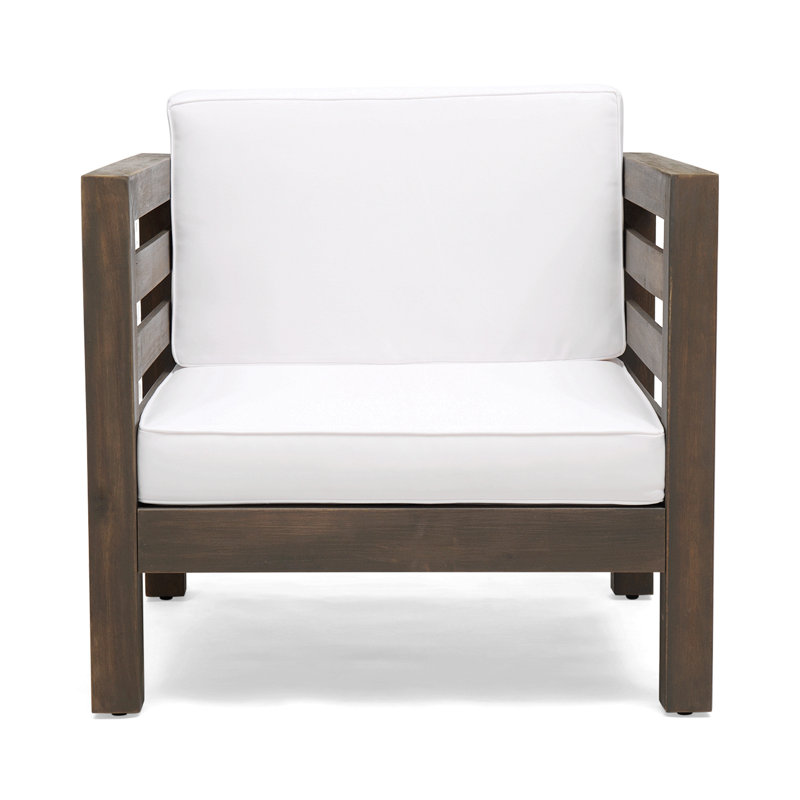 Chaise club Oana, Gris, Tissu blanc