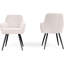 Ensemble de 2 chaises d'appoint rembourrées avec pieds en métal