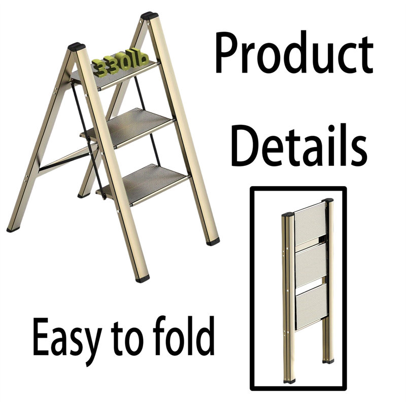 Aluminum Step Ladder, Gold