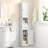 71-Inch Tall 5-Tier Narrow Metal Bathroom Storage Cabinet With 2 Doors & Adjustable Shelves For Kitchen, Laundry Room, Pantry