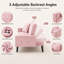 Canapé-lit capitonné de 72 po en velours rose avec canapé-lit pour lit d'invité et canapé-lit 2 places avec garniture cloutée pour petit espace (rose)