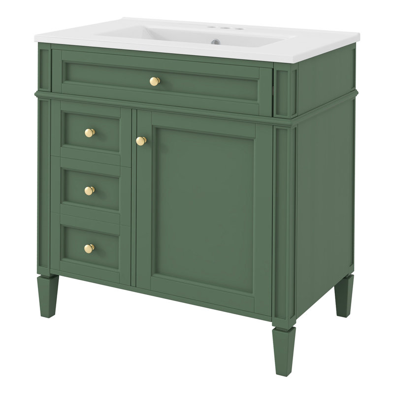 Meuble-lavabo simple 30 po - 2 tiroirs + comptoir d'évier basculant