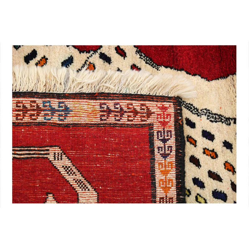 Tapis noué à la main 3 pi 7 po x 5 pi 9 po Animal