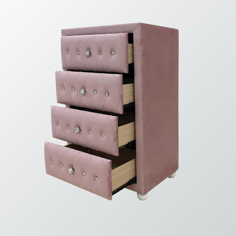 Commode Montreux en tissu rose