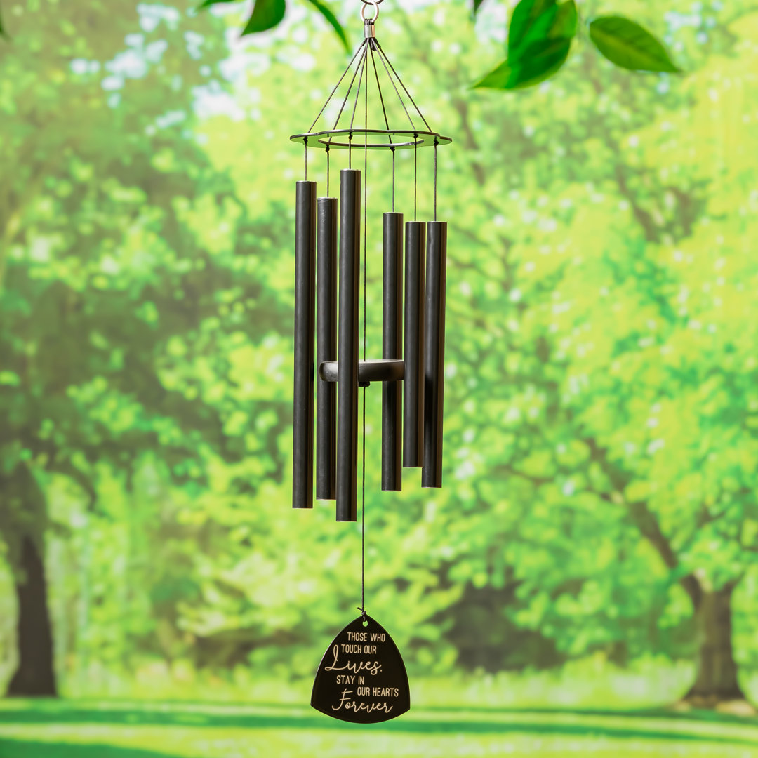 Fanie 30"H Laser Etched Metal Hand Tuned Windchime, "Those Who Touch Our Lives Stay in Our Hearts Forever", Scale "A" Trinx