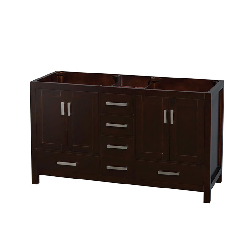 Sheffield 59.25" Double Bathroom Vanity Base Only, Espresso