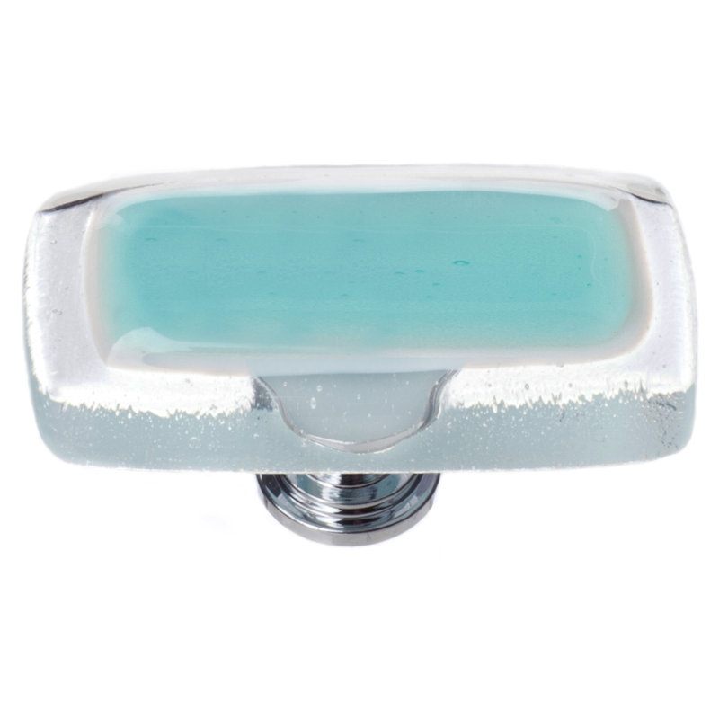 Reflective Rectangular Knob, Oil Rubbed Bronze, Aqua