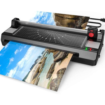 Machine à plastifier pour la plastification à froid et thermique de 13 pouces, format A3 / A4 / A6, YE381 pour bureau à domicile avec 50 pochettes, coupe-papier et arrondisseur d'angle