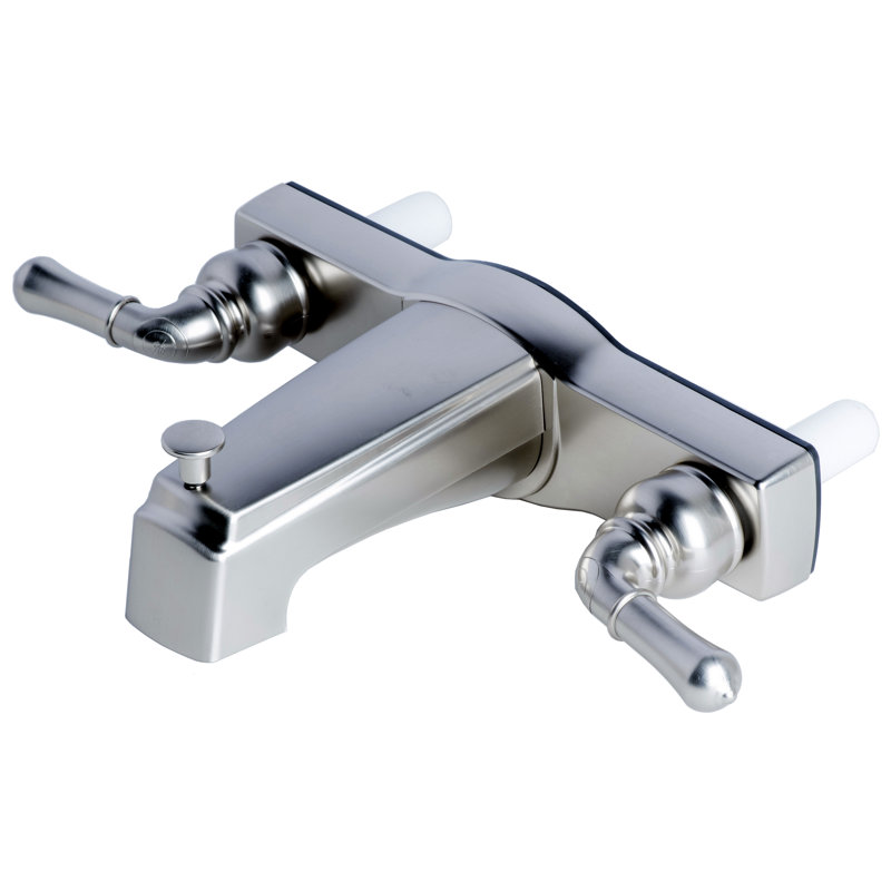 Mobile Home Two Handle Non-Metallic Tub Shower Diverter, Brushed Nickel