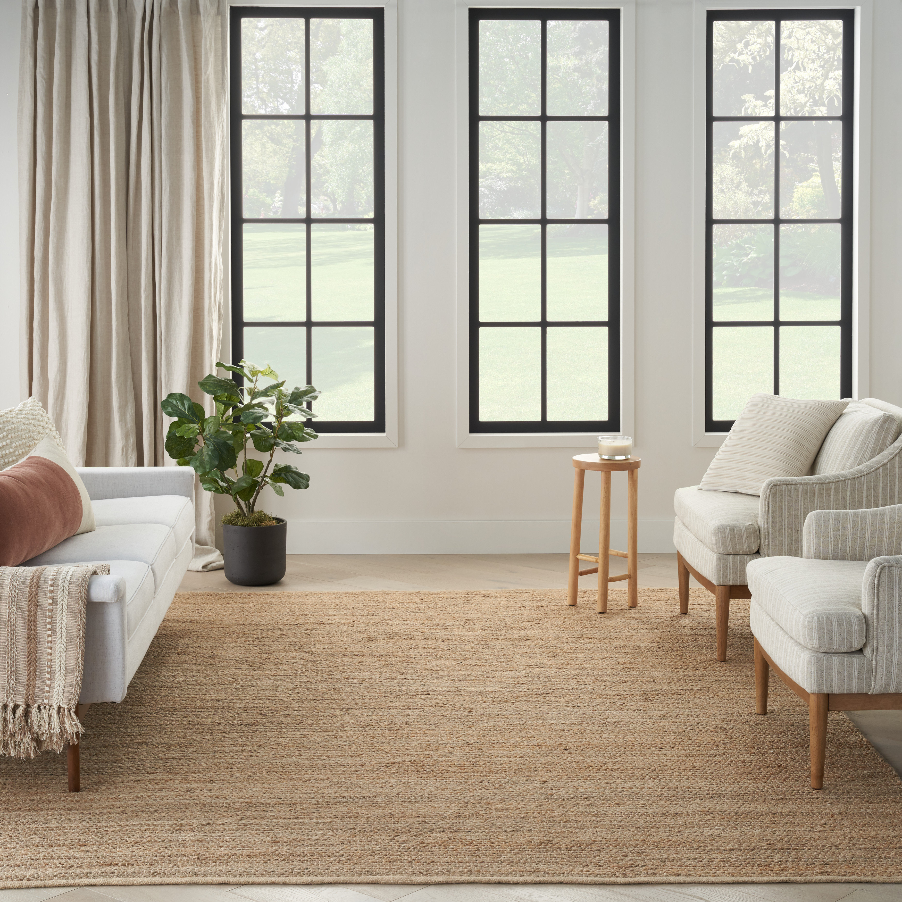 Gerri Solid Color Flatweave Area Rug in Tan