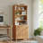 Mid-century Modern Bookcase, 70.9" Tall Storage Cabinet With Fluted Doors & Adjustable Shelves, For Living Room, Office, Kitchen-1096033416