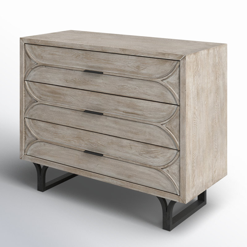 Iron 3 - Drawer Accent Chest, Light Brown