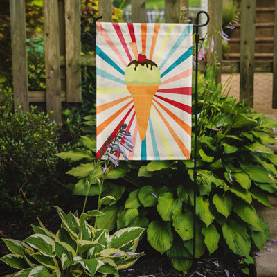 Drapeau de jardin à 2 côtés à glace crème et fraise