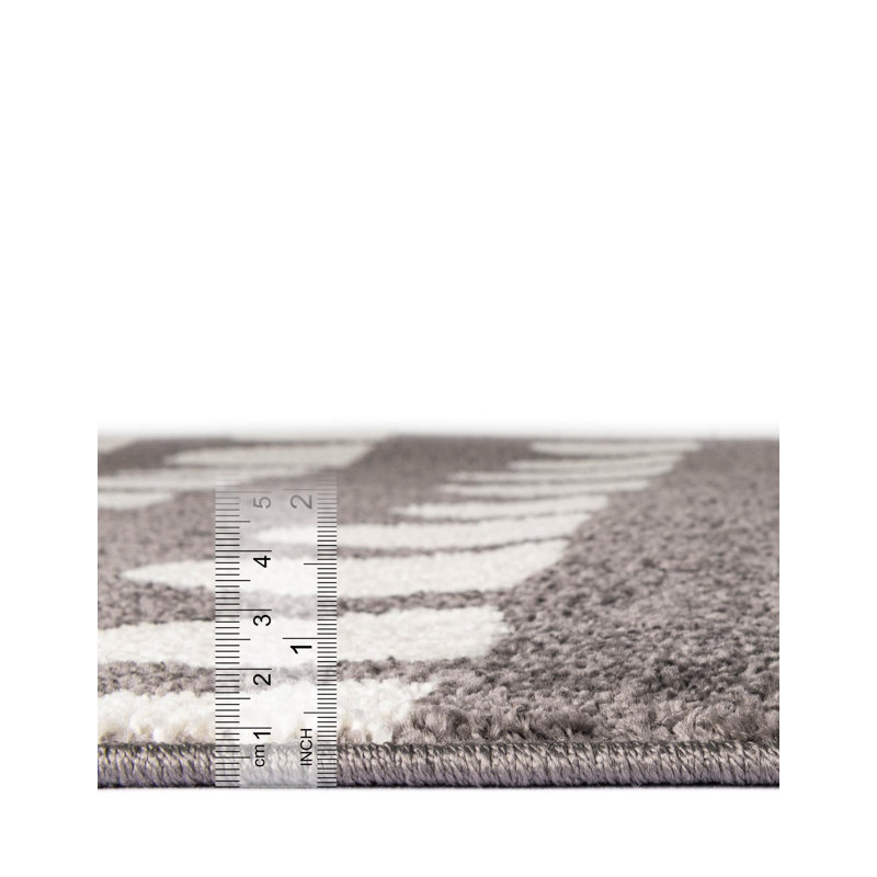  Hillow Whimsy Kids Rug, Gray, Round 5'1"
