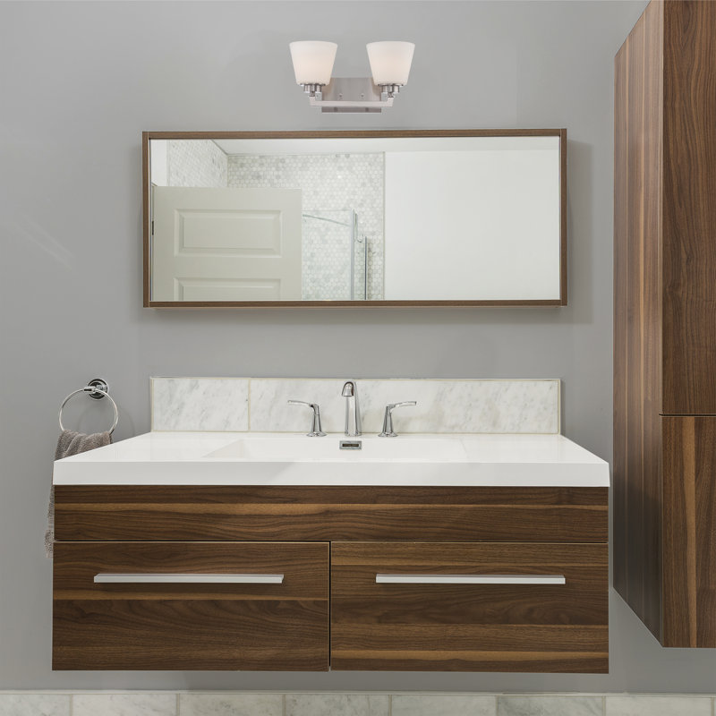 Éclairage pour meuble-lavabo à intensité variable 2 lumières Angyl, Nickel brossé
